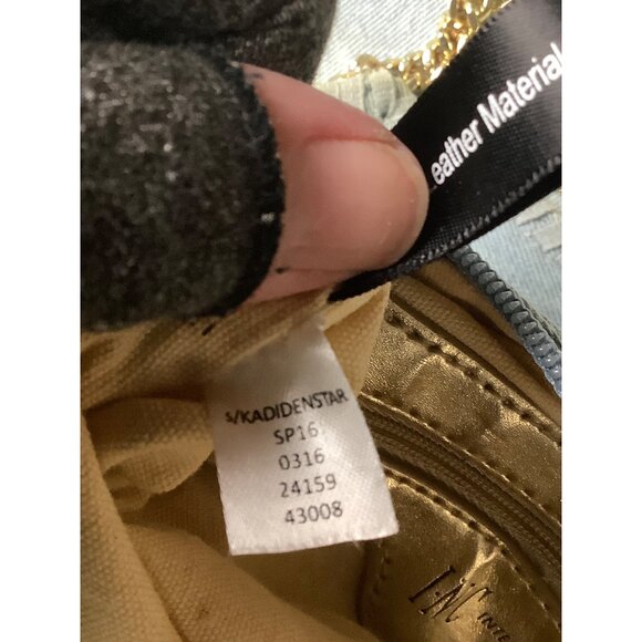 INC Kadi Twill Distressed Denim Light Blue Embellished Tote Satchel Bag - Picture 12 of 12